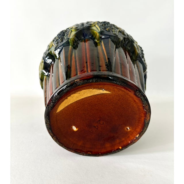 1920s Arts & Crafts Brush McCoy Pottery #224 Blended Grapes Nuglaze Jardinere Vase For Sale - Image 9 of 11