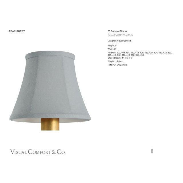 Visual Comfort Signature 5" Blue Linen Bell Empire Shade Designer: Visual Comfort Signature Height: 5" Base: Shade...
