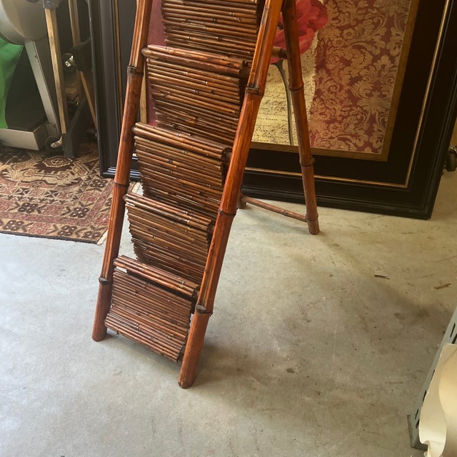 1970s Vintage Standing Bamboo Magazine Rack For Sale - Image 5 of 11