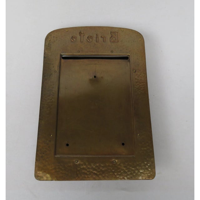 Metal Art Nouveau Handmade Copper and Brass Mailbox, Germany, 1890s For Sale - Image 7 of 11