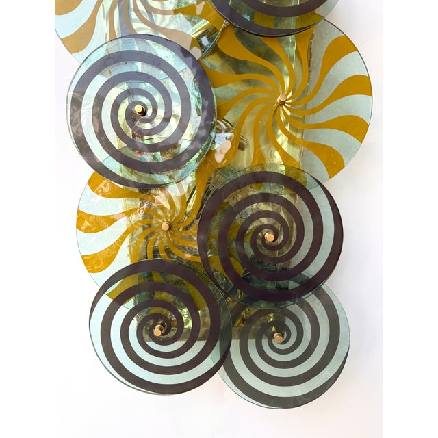 Contemporary Brass and Murano Glass Spiral Sconces, Italy, Set of 2 For Sale - Image 10 of 14