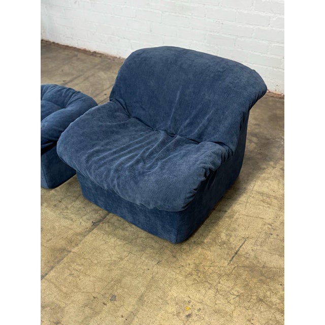 Textile 1990s Scoop Lounge Chair and Ottoman For Sale - Image 7 of 10