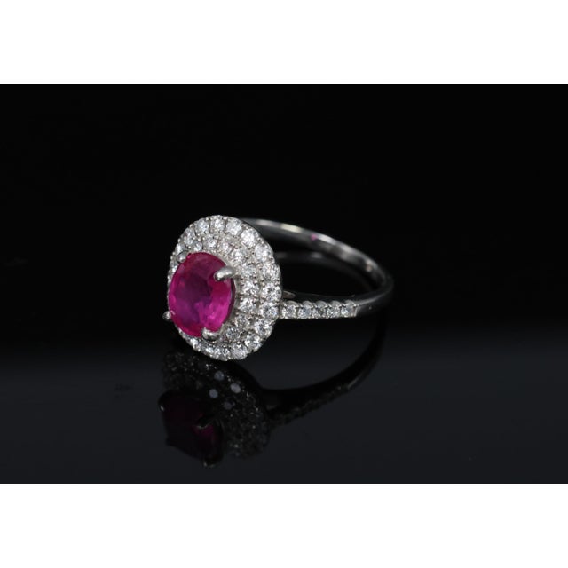 Late 20th Century Ruby 0.55ct Diamond Platinum Ring Size 6 For Sale - Image 16 of 18