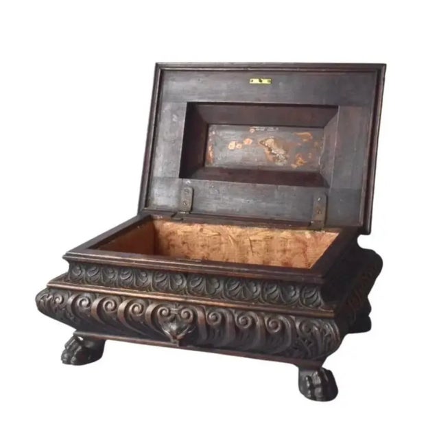 Italian Italian Wood Carved Casket Box For Sale - Image 3 of 7