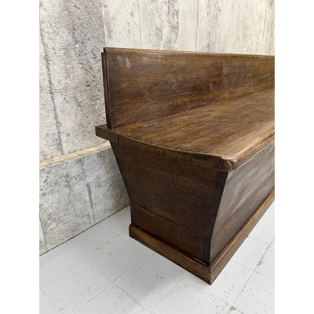 Oak Storage Bench Banquette, 1950s For Sale - Image 4 of 10