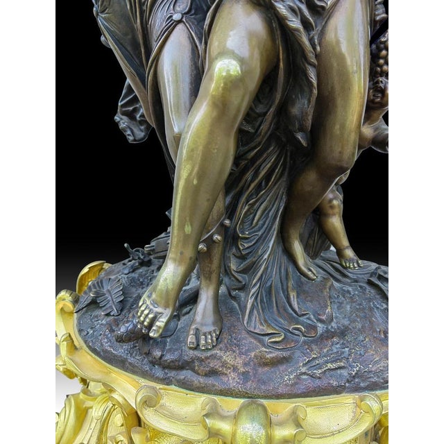 Large Bronze Clock by Clodion, 19th Century For Sale - Image 6 of 14
