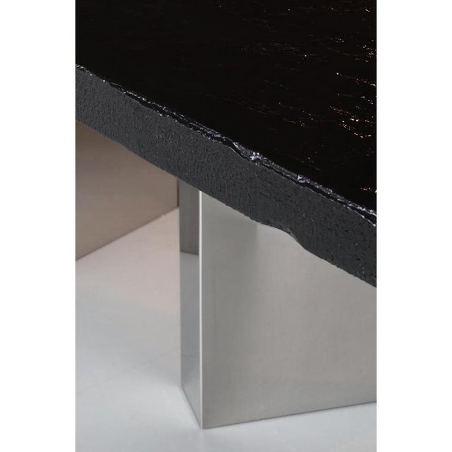 Black Moon One of a Kind Dining Table in Burnished Wood by Alex Turco For Sale - Image 6 of 10