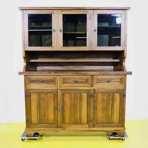Rustic Wooden Cupboard with Display Top For Sale - Image 15 of 15