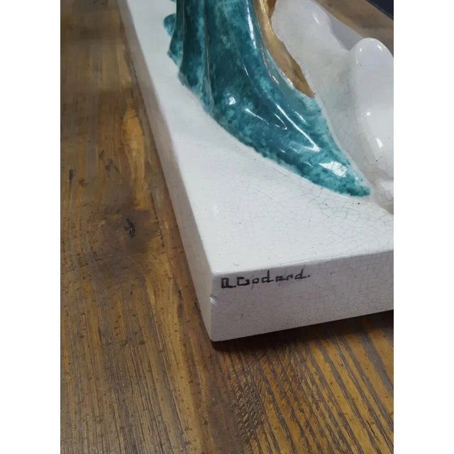 1930s 1930s Art Deco Armand Godord France Kaza Editition Large Porcelain Female Figure For Sale - Image 5 of 10