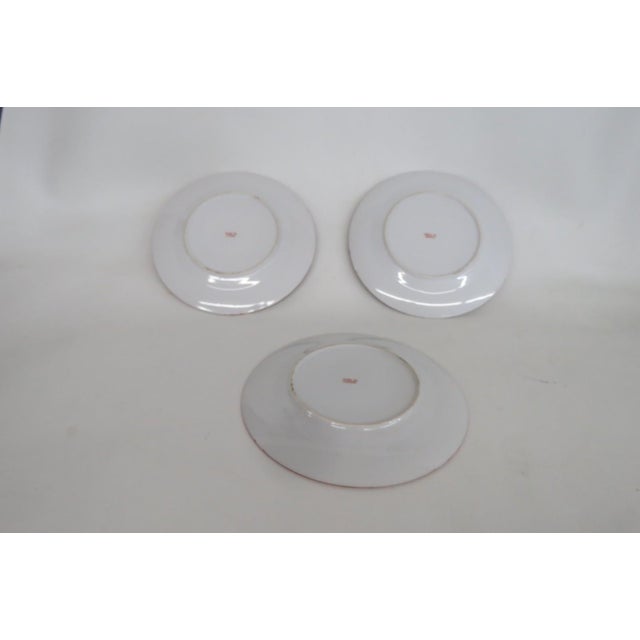 Hand Painted Porcelain Plates Set of 3 Made in Japan Geisha Floral Motif 4945b For Sale - Image 9 of 11