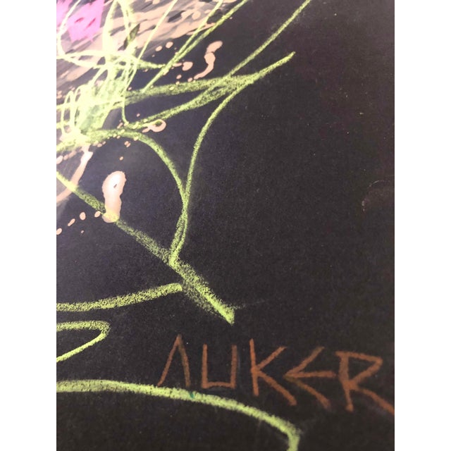 Garden Activity at Night by Cassandra Auker, Mixed Media on Paper For Sale - Image 4 of 4