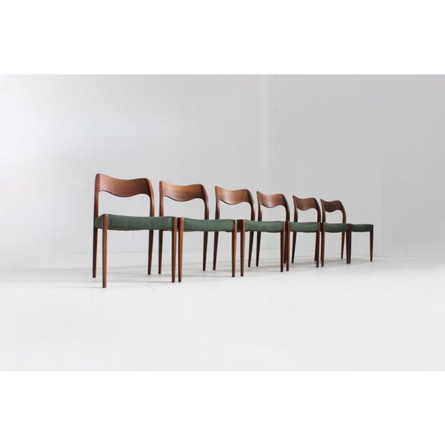 Vintage Danish Model 71 Dining Room Chairs by Niels Moller for J.L. Møllers, 1950s, Set of 6 For Sale - Image 9 of 9