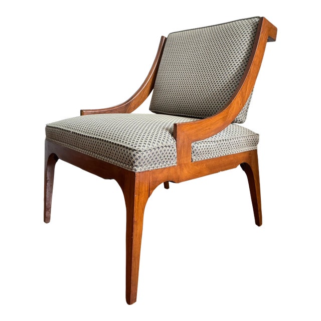 Mid 20th Century Vintage Mid Century Modern Armchair With Fish Scale Upholstery For Sale