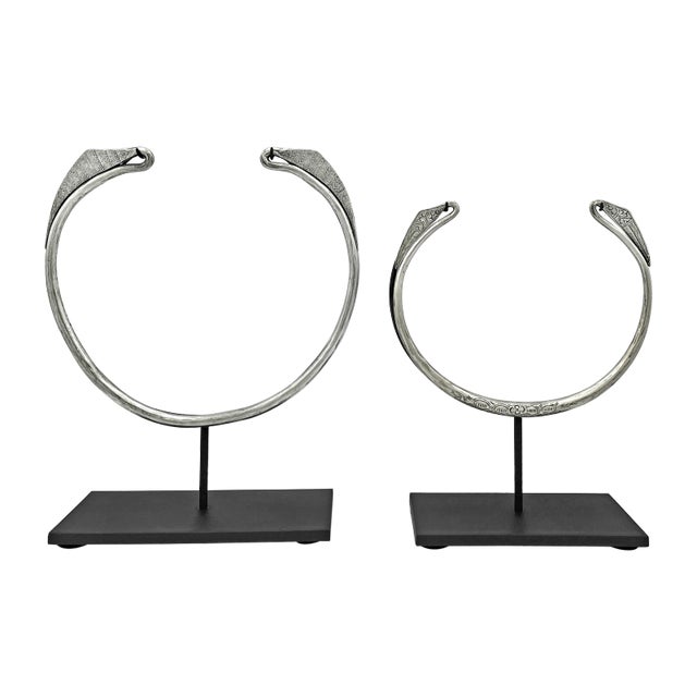 Late 19th Century Chinese Miao Silver Neck Ornaments- a Pair For Sale In Chicago - Image 6 of 6