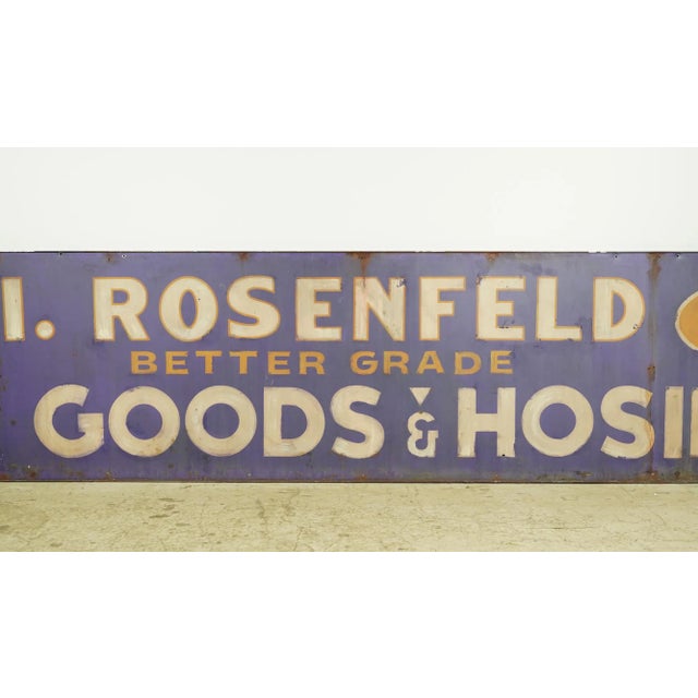 2020s Newly Made Reclaimed Dry Goods & Hosiery Aluminum Movie Prop Sign For Sale - Image 5 of 8