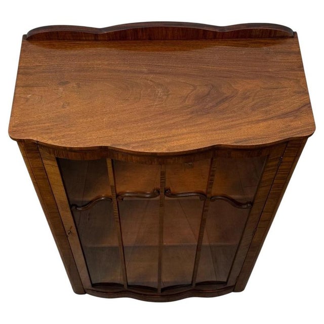 Art Deco Style Figured Walnut Display Cabinet, 1900s For Sale - Image 4 of 11
