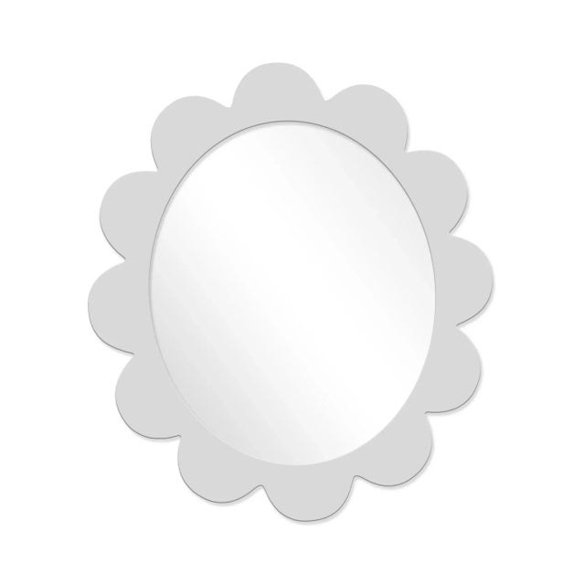 Contemporary Fleur Home Carnival Iris Oval Mirror in Graytint, 48x42 For Sale - Image 3 of 3