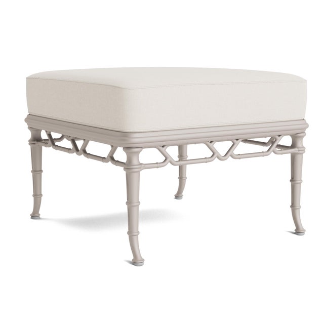 Not Yet Made - Made To Order Brown Jordan Calcutta Ottoman, Dove frame with Fusion Natural fabric For Sale - Image 5 of 11