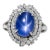 Late 20th Century Platinum Ring With 9.11ct Blue Star Sapphire, Size 6.5 For Sale