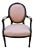 Carved Wood Bergere Chair Louis XVI Style Medallion Oval Back Pink Fabric 50s For Sale