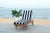 Ecru Newport Chaise Lounge Chair with Side Table, Natural/Blue Stripe Cushion For Sale - Image 8 of 10