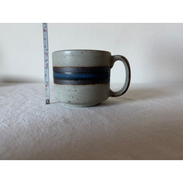 1970s Otagiri Horizon Stoneware Teacups and Saucers Set- 8 Pieces For Sale - Image 9 of 10