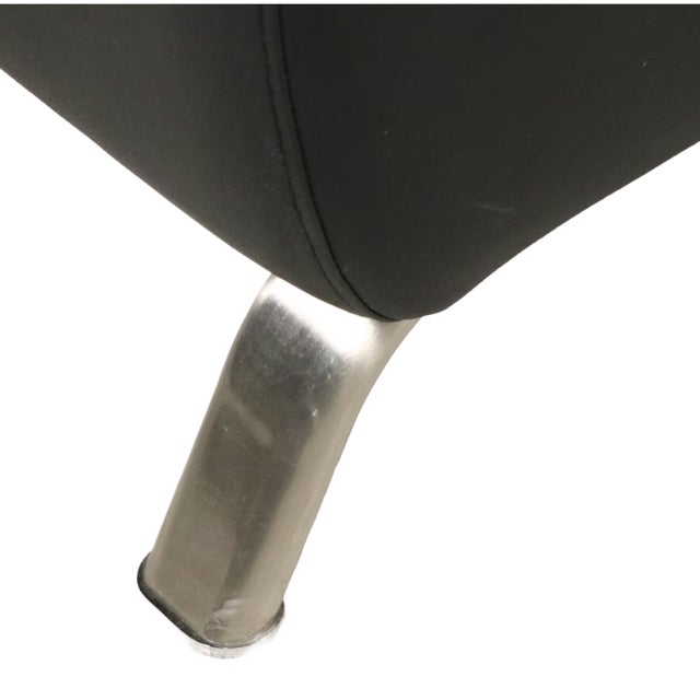 Nicoletti Black Leather Modern Couch For Sale - Image 4 of 12