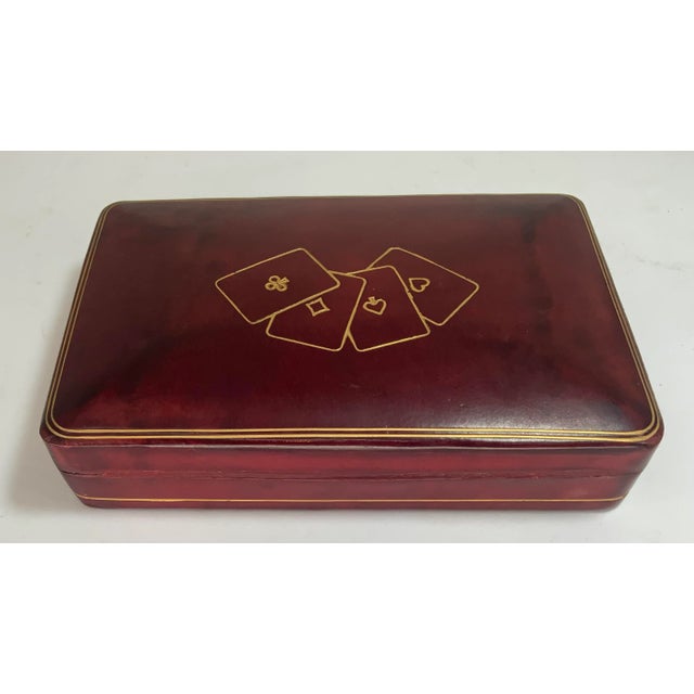 Vintage Italian Leather Box For Sale - Image 4 of 10
