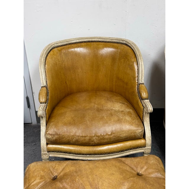 Belmar Furniture Custom Hendrix Allardyce Louis XVI Style Bergere Armchairs + Ottomans Set For Sale - Image 9 of 12