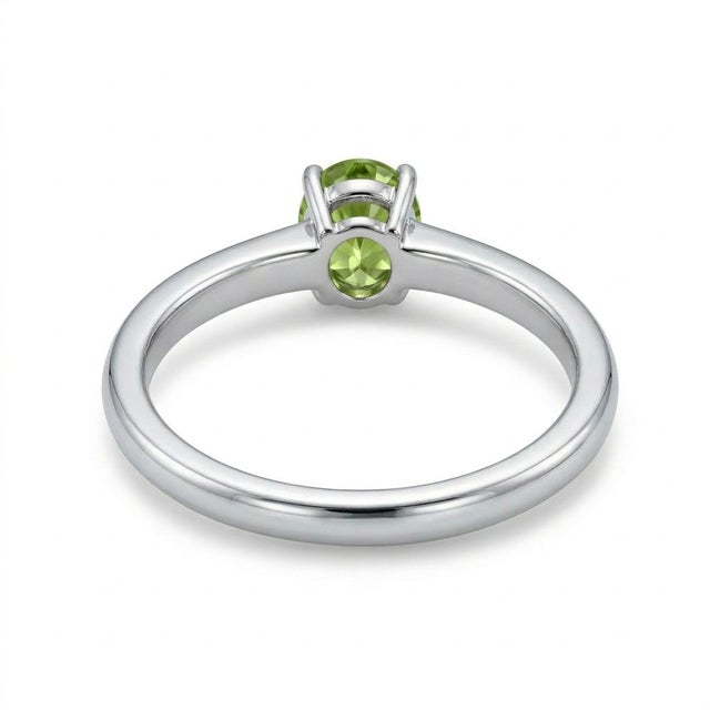 Contemporary Natural Peridot Stacking Ring, August Birthstone Ring for Woman Us 7 For Sale - Image 3 of 3