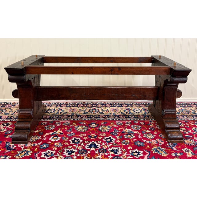 Antique French Dining Farmhouse Refectory Monastery Table Trestle Base Mid 19thC For Sale - Image 14 of 18