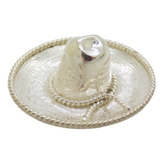 Vintage Mexican Handmade 925 Sterling Silver Sombrero, 1970s For Sale