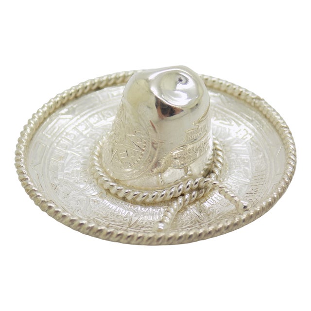 Vintage Mexican Handmade 925 Sterling Silver Sombrero, 1970s For Sale