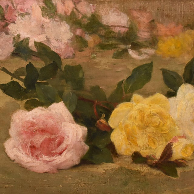 Achille Théodore Cesbron, Jeté De Roses,19th Century, Oil Painting on Canvas, Framed For Sale - Image 7 of 10