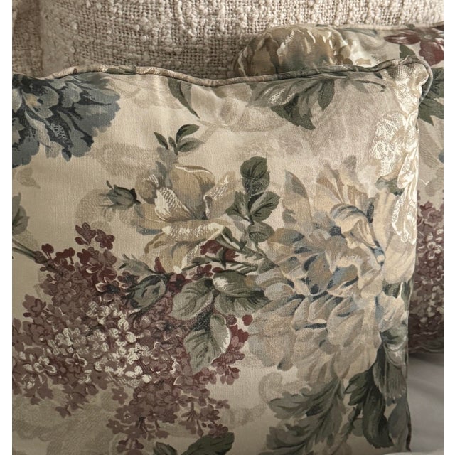 Professionally constructed 1980s upholstery pillows with high-density foam inserts and crisp piping. Sold as a pair.