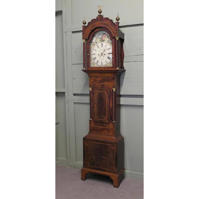 Tall Mahogany Long Case Clock by D Williams of Crickhowell A Good English grandfather clock in mahogany, late 18th/19th...