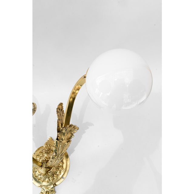 Historistic Wall Lamp with Glass Shades, Vienna, 1890s For Sale - Image 3 of 18