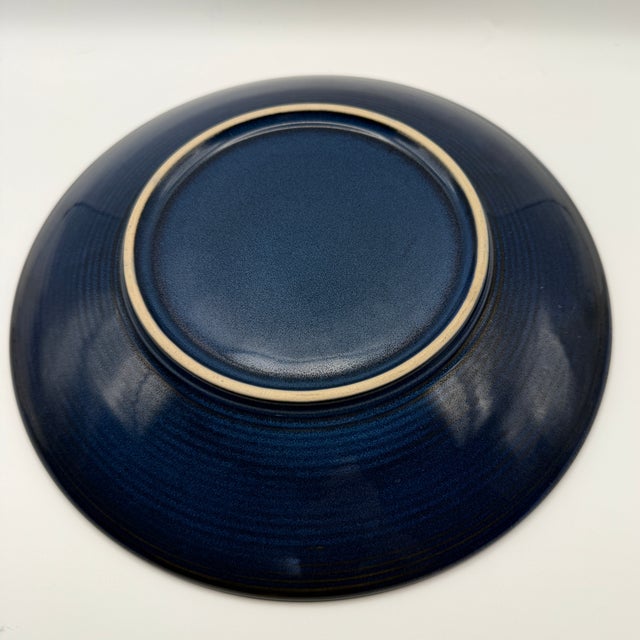 Thomas O'Brien Vintage Modern Blue Stoneware Dinner Plate, Set of 3 For Sale - Image 15 of 17