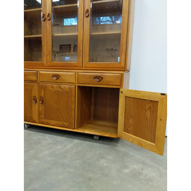 Mid-Century Modern Vintage Sideboard / Hutch / China Cabinet by Ercol For Sale - Image 3 of 11