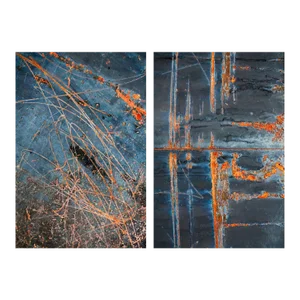 Contemporary Industrial Art Prints, Pair of Abstract Fine Art Photography Prints, Set of Two 24 X 36" Rust Artworks