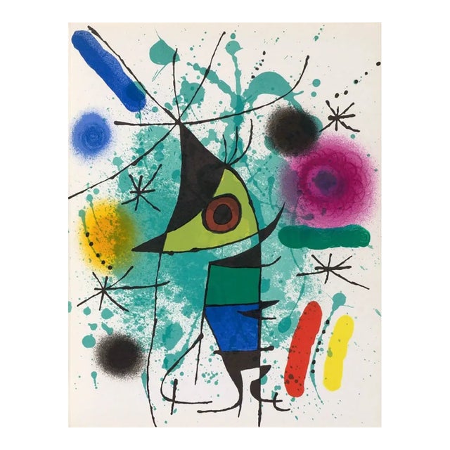Joan Miro Original Lithograph V1-11 Mourlot 1970 For Sale