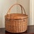 Vintage French-Style Wicker Market Basket W/ Hinged Lid For Sale - Image 11 of 15