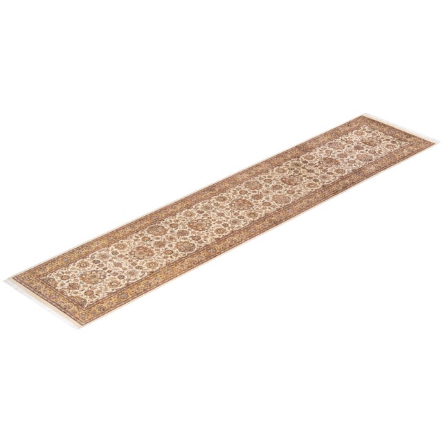 Ivory Mogul, One-of-a-Kind Hand-Knotted Runner Rug - Ivory, 2' 8" x 12' 6" For Sale - Image 8 of 8