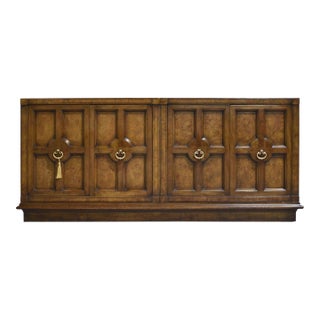 Mid Century Hollywood Regency Burl Wood Credenza by Mastercraft For Sale