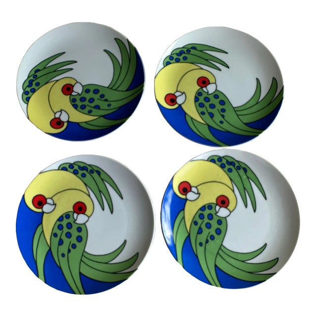 Parrot Bird Plates by Fitz & Floyd For Sale