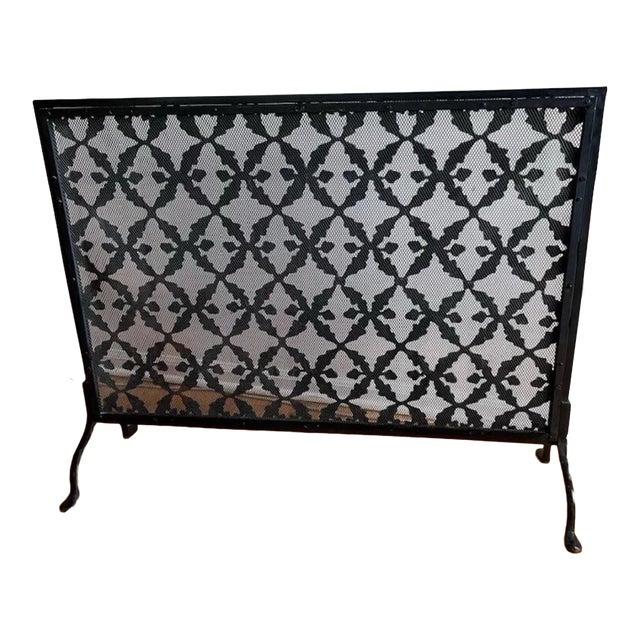 Antique Arts & Crafts/Aesthetic Movement Cast Iron Fire Screen With Acorn Motif For Sale