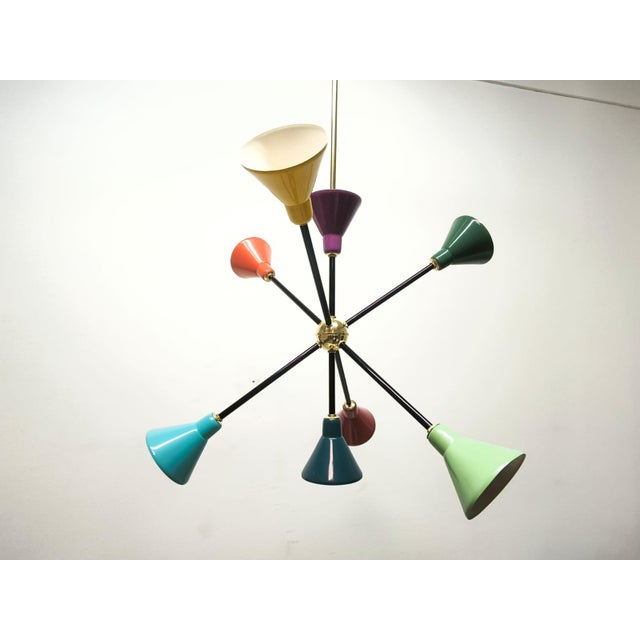 Vintage Metal Sputnik Light, 1960s, in Very Good conditions. Designed 1960 to 1969 Up to 250V (Europe/UK Standard).The...