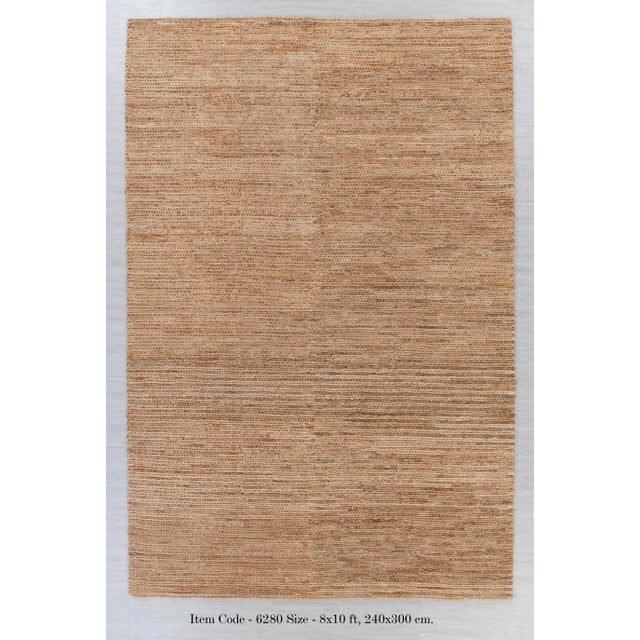 Premium Braided Hand Woven Jute Wool Rug 6x9 Ft. For Sale - Image 13 of 13