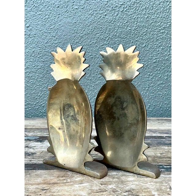 Vintage Brass Pineapple Bookends. - Set of 2 For Sale - Image 11 of 12