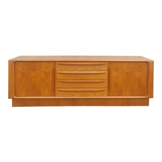 Danish Modern Lowboy Dresser With Tambour Doors For Sale